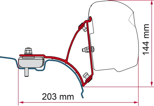 Markisen-Adapter F43van für VW T5 / T6 kurzer Radstand - Linkslenker