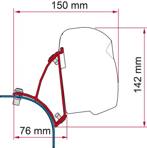 Markisen-Adapter F43van für VW T5 / T6 / T6.1 Lift roof - Rechtslenker