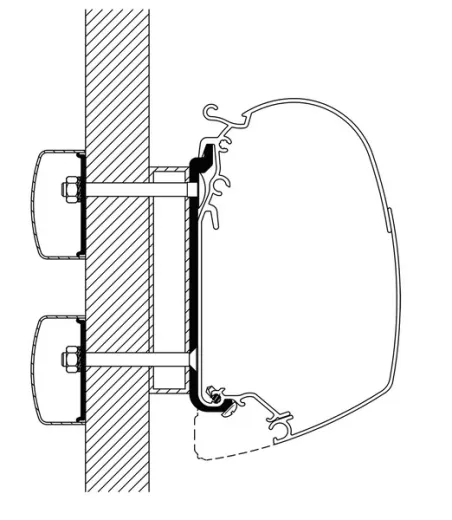 Markisen-Befestigung Serie 5 für Dethleffs Globebus 3,0m