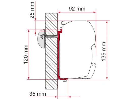 Markisen-Wandadapter- Kit F45