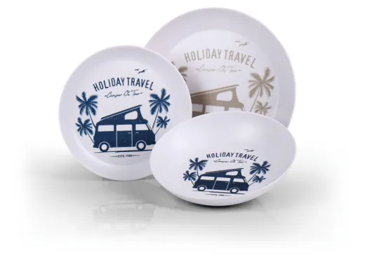 Melamin Geschirr HOLIDAY TRAVEL 6-tlg., für 2 Personen