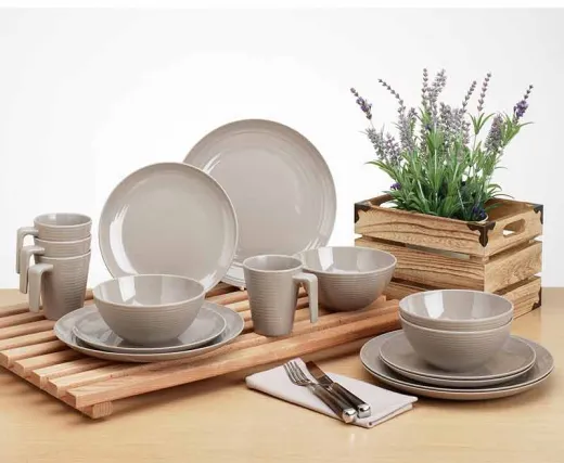 Melamin Geschirr-Set LATTE, 16-tlg. f. 4 Personen