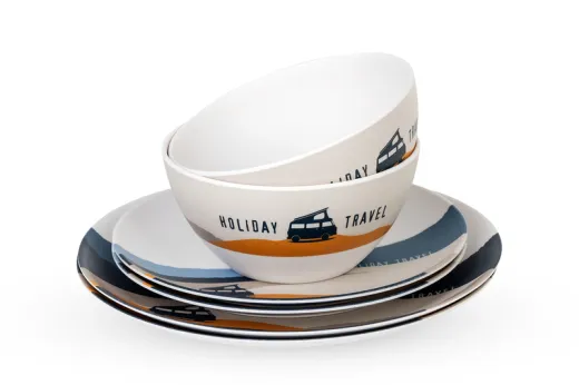 Melamin Geschirr-Set Spirit, 6-tlg, für 2 Pers.,Holiday Travel, matt