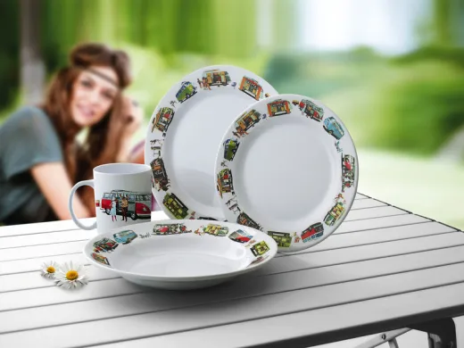 Melamin-Geschirrset für 2 Personen - 8-teilig