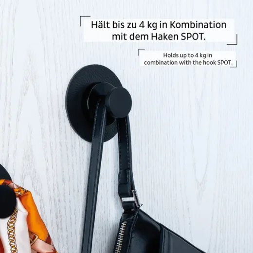 Metall-Pad 'SUPERSTRONG' Ø8cm black, magnetisch, Neodym-Magnet, 1 Stk. Aus massivem Metall