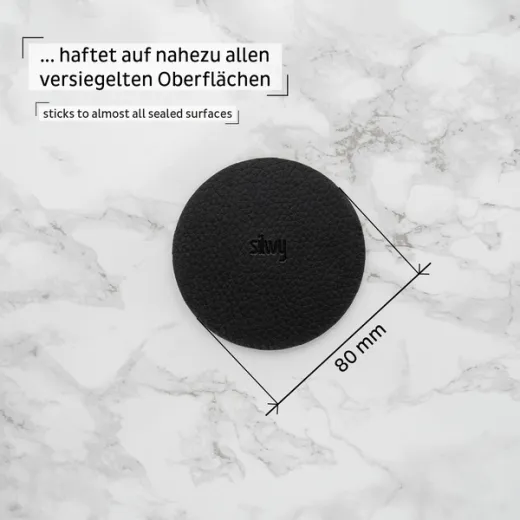 Metall-Pad 'SUPERSTRONG' Ø8cm black, magnetisch, Neodym-Magnet, 1 Stk. Aus massivem Metall