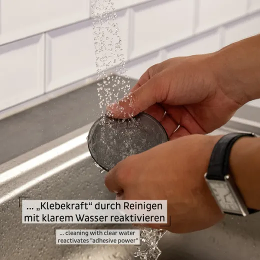 Metall-Pad 'SUPERSTRONG' Ø8cm black, magnetisch, Neodym-Magnet, 1 Stk. Aus massivem Metall