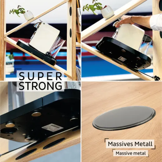 Metall-Pad 'SUPERSTRONG' Ø8cm black, magnetisch, Neodym-Magnet, 1 Stk. Aus massivem Metall