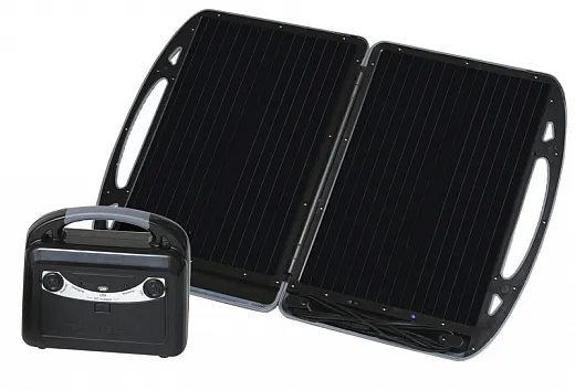 Mobiler Carbest Solargenerator mit 13W Modul und Akku 12V/7A