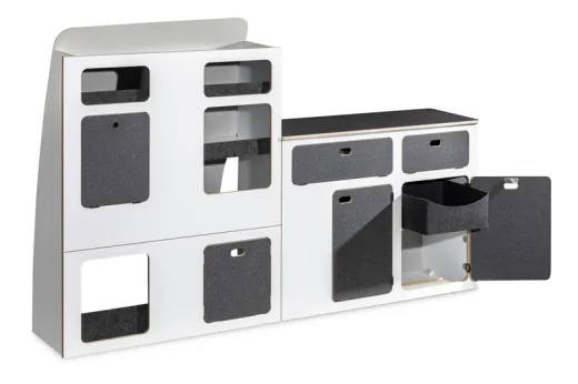 Modulare Fullsize-Möbelzeile zur Selbstmontage - perfekt für VW T5/T6/T6.1 Kurzradstand
