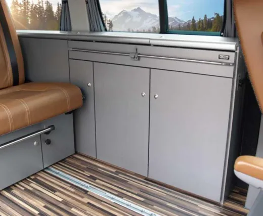 Möbelzeile CityVan, Anthrazit für VW T6/5 langer Radstand