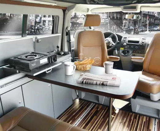 Möbelzeile Cityvan, Anthrazit f.VW T5 kR Bausatz