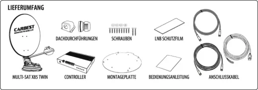 Multi Sat-Anlage X85 Twin + Skew, 85 cm Spiegel