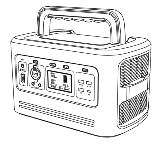 Multifunktionale Power Unit / Sinus-Inverter / 614 Wh LiFePO4 Batterie / Wechselrichter 500 W / MPPT-Solarregler
