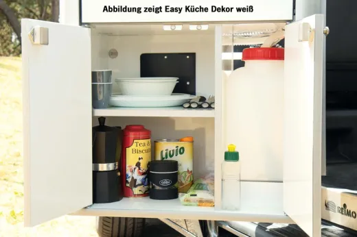 Multifunktionales Küchenteil „EASY- KÜCHE” - Hochglanz Silber, Montage rechts