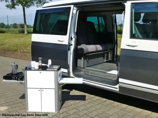 Multifunktionales Küchenteil „EASY- KÜCHE” - Mattschwarz, Montage links
