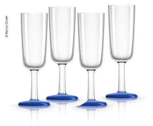 Plastik Sektgläser blau 180ml, 4 Stück (Polycarbonat)