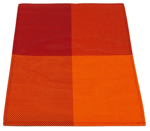 Platzdeckchen 2er Set, 30x45cm, Orange/Rot