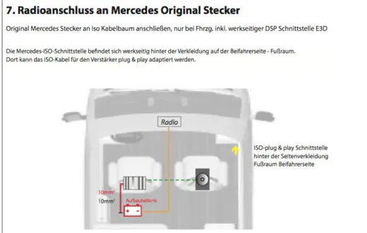 Plug & play Radio-Adapterkabel für Mercedes Sprinter W907/910
