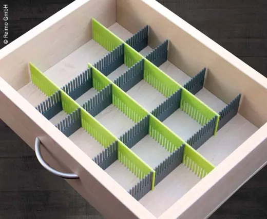 Purvario Stauleisten 8er-Pack, für Schubladen (grau+lime)