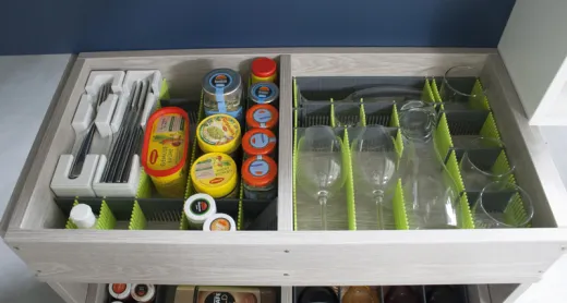 Purvario Stauleisten 8er-Pack, für Schubladen (grau+lime)