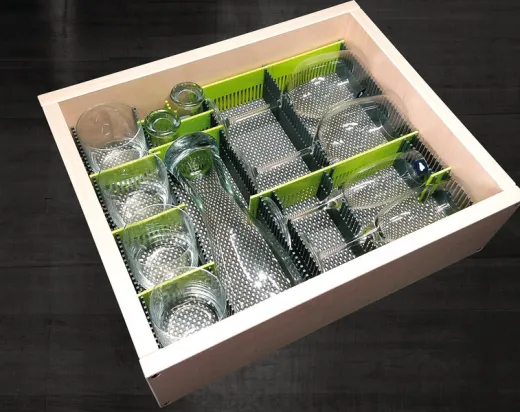 Purvario Stauleisten 8er-Pack, für Schubladen (grau+lime)