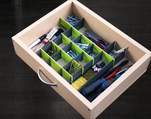 Purvario Stauleisten 8er-Pack, für Schubladen (grau+lime)