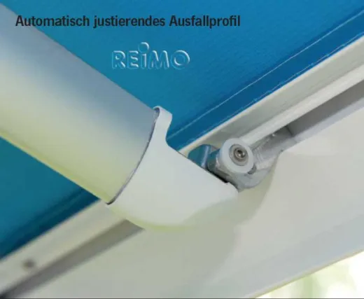 Robuste Seitenwandmarkise mit kompakten Abmessungen