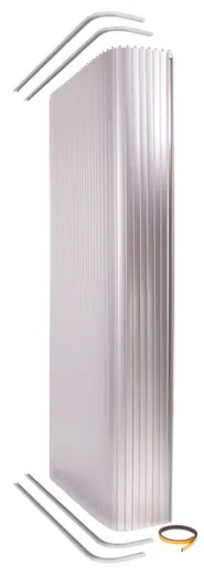 Rollladen Duschtår Set, silber, mit Befestigungsschienen