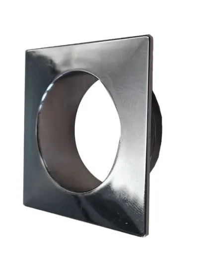 Rosette für Push-Lock chrompoliert quadratisch für Wandstärke 19mm