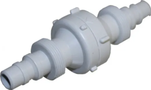 Rückschlagventil mit Gewindetülle 10mm/12mm Schlauchanschluss
