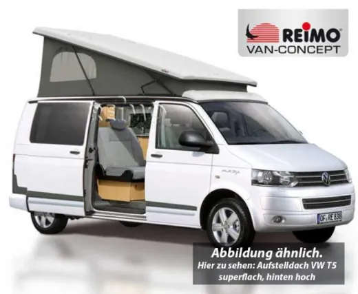 Schlafdach für VW T5/T6 / Kurzer Radstand / Hinten hoch / Gurtverschluss