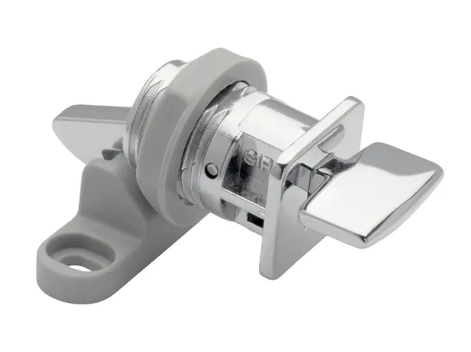 Schrankverriegelung, Chrom glänzend/ Grau, 58x44x25mm