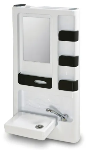 Schwenkbarer Bad-Hängeschrank mit Klappwaschbecken