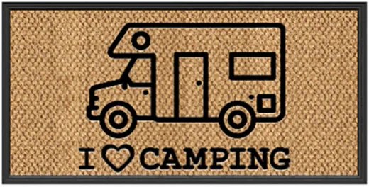 Spider Kokosmatte 40x60cm - mit Druck 'I love Camping' Camper
