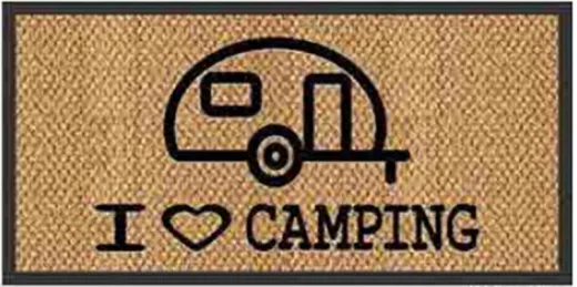 Spider Kokosmatte 50x25cm - mit Druck 'I love Camping' Caravan