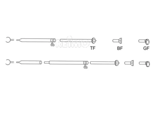 Sturmstange Alu mit Gelenkfuß 1mm/1,2mm