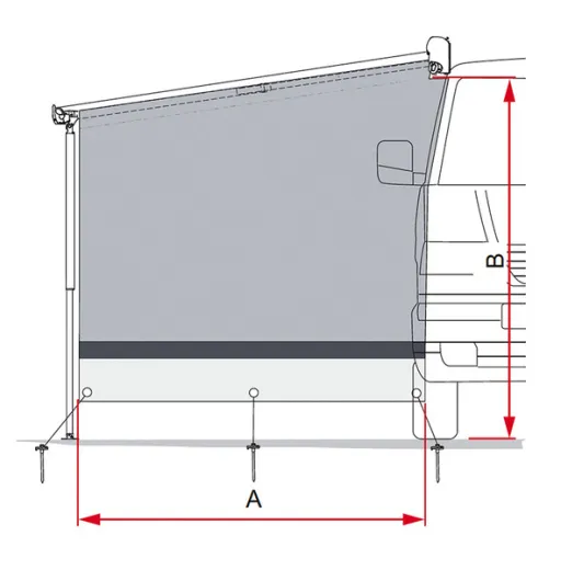 Sun View Side VAN - Schatten spendendes Seitenteil aus Gittergewebe