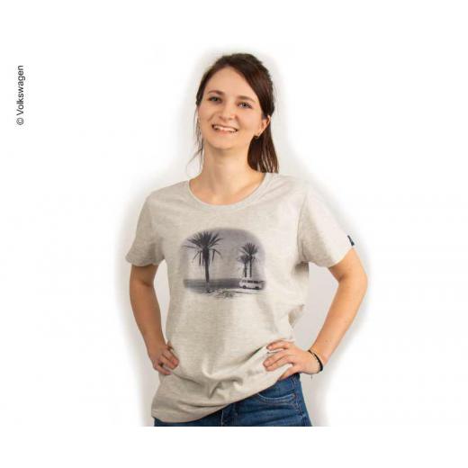 T-Shirt Damen VW Größe 34, hellgrau-melange, 100% Baumwolle