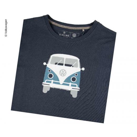 T-Shirt Herren Bulli Front VW, Größe S, dunkelblau, 100% Baumwolle