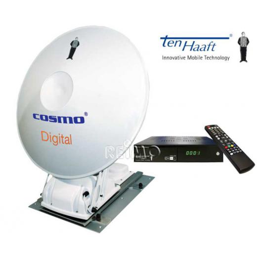 Ten Haaft Cosmo Digital CI Sat-Antenne flach inkl.HD-Receiver mit Single-LNB