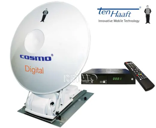 Ten Haaft Cosmo Digital CI Sat-Antenne flach inkl.HD-Receiver mit Single-LNB