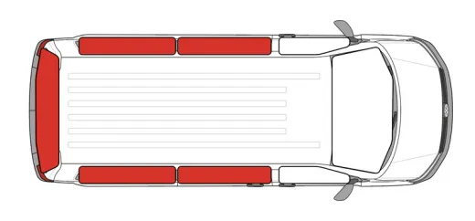 Thermo-Verdunkelungsmatten mit Saugnapfbefestigung für Ford Tourneo Custom >2023