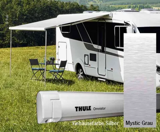 Thule Omnistor 5200 Seitenwandmarkise, 230cm, Saphir Blau, Gehäusefarbe Silber