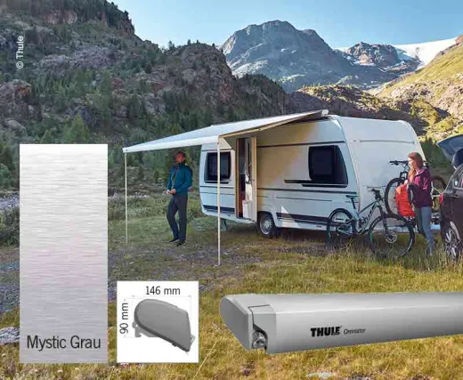 Thule Omnistor Dachmarkise 6300, Mystic Grau, Gehäusefarbe eloxiert, 350cm