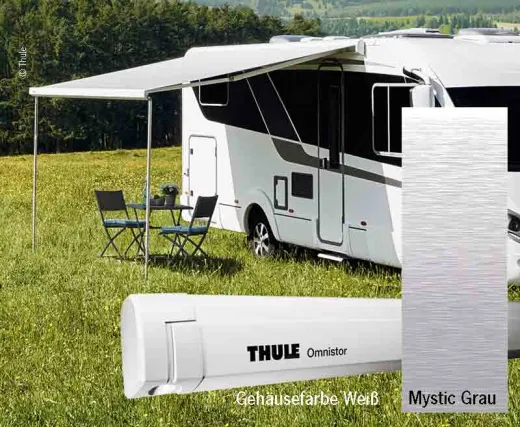 Thule Omnistor Markise 5200, 260cm, Mystic Grau, Gehäuse Weiß, Auszug 200cm