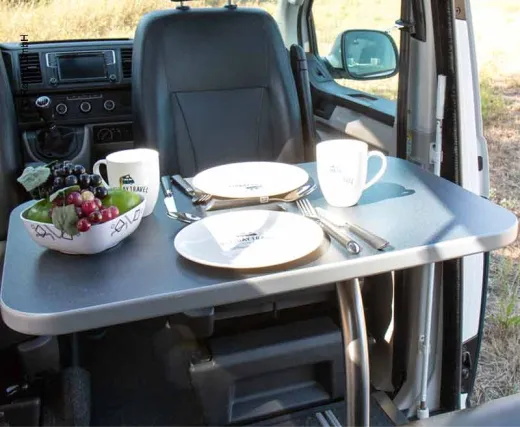Tischanlage Luxus mit Schwenktischgestell, Dekor Anthrazit VW T6/5