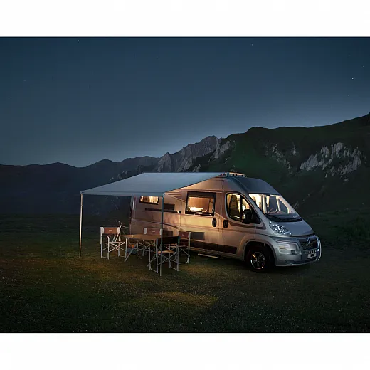 Markisen-Set Omnistor 6300 4m, Gehäuse eloxiert, Kappen: schwarz