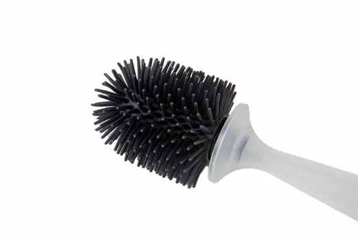 Toilettenbürste mit Silikonkopf, Auffangschale und Spülmittelfach - Mit integriertem WC-Reiniger-Spender