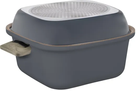 Topfset TORRALTA SQUARE 6-tlg,20x15cm,20x5cm,16x12cm+2 Deckel, Griff